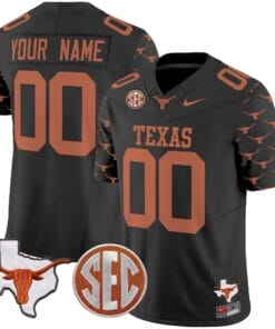Texas Longhorns State Map & Sec Patch Vapor Limited Custom Jersey V5 - All Stitched