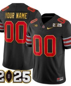 Ohio State Buckeyes 'Heritage Stripe' 2025 CFP Final Patch Gold Trim Vapor Limited Custom Jersey - All Stitched