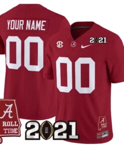 Alabama Crimson Tide '2021 CFP National Championship' Vapor Limited Custom Jersey - Alabama Map - All Stitched
